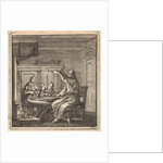 Man extinguishes a candle with a candle snuffer by Pieter Arentsz & Cornelis van der Sys II