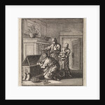 Three men near a money box by Pieter Arentsz & Cornelis van der Sys II