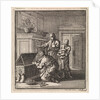 Three men near a money box by Pieter Arentsz & Cornelis van der Sys II