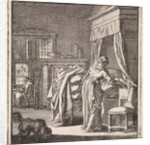 Woman collects a bed sheet by Pieter Arentsz & Cornelis van der Sys II