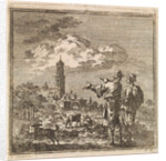 Two men watching a church tower by Pieter Arentsz & Cornelis van der Sys II