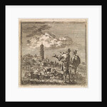 Two men watching a church tower by Pieter Arentsz & Cornelis van der Sys II