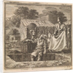 Man sitting on the edge of a deep pit by Pieter Arentsz & Cornelis van der Sys II