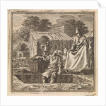 Man sitting on the edge of a deep pit by Pieter Arentsz & Cornelis van der Sys II