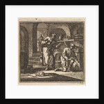 In a basement two men are looking at the trail of a snail by Pieter Arentsz & Cornelis van der Sys II