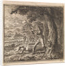 Lumberjack is working to cut down a tree by Pieter Arentsz & Cornelis van der Sys II