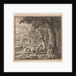 Lumberjack is working to cut down a tree by Pieter Arentsz & Cornelis van der Sys II