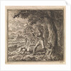 Lumberjack is working to cut down a tree by Pieter Arentsz & Cornelis van der Sys II