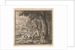 Lumberjack is working to cut down a tree by Pieter Arentsz & Cornelis van der Sys II