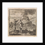 Two hikers looking at the smoking Etna, Italy by Pieter Arentsz & Cornelis van der Sys II