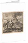 Two hikers looking at the smoking Etna, Italy by Pieter Arentsz & Cornelis van der Sys II
