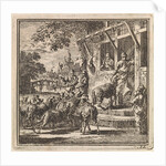 Sheep are led inside a butcher's by Pieter Arentsz & Cornelis van der Sys II