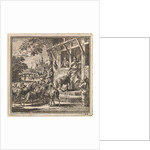 Sheep are led inside a butcher's by Pieter Arentsz & Cornelis van der Sys II