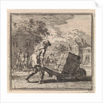 Man carrying a heavy package on a wheelbarrow by Arentsz Pieter Cornelis van der Sys II