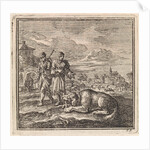 Dog chews off a bone by Pieter Arentsz & Cornelis van der Sys II