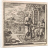 Two men in a garden with a gazebo by Pieter Arentsz & Cornelis van der Sys II