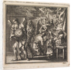 Death is about to cut the thread of life of a dying woman by Cornelis van der Sys II