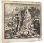 Two men near a dunghill by Pieter Arentsz & Cornelis van der Sys II