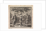 Old and young man in a tree with ribbon by Pieter Arentsz & Cornelis van der Sys II