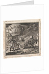 Heart on a chariot pulled in opposite directions by an angel and a donkey by Pieter Arentsz & Cornelis van der Sys II