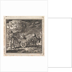 Heart on a chariot pulled in opposite directions by an angel and a donkey by Pieter Arentsz & Cornelis van der Sys II