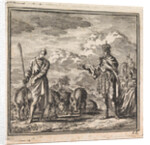 Pig farmer refuses the crown that he is offered by a king by Pieter Arentsz & Cornelis van der Sys II