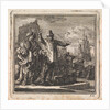 Conversation in a harbour between a man with a globe in his hands and a poorly dressed man with treasures by Pieter Arentsz & Cornelis van der Sys II