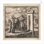 To pass through the narrow gate that leads to the narrow road, the man carrying the globe is too wide by Pieter Arentsz & Cornelis van der Sys II