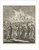 Israelites leave Jerusalem, which is burning by Barent Visscher