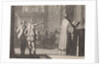 Young man pointing to a priest at the altar by Christoph Weigel