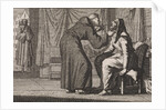 Monk looks into the gaping mouth of an old woman by Christoph Weigel