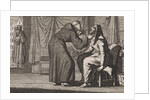 Monk looks into the gaping mouth of an old woman by Christoph Weigel