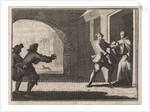 Two men trying to prevent a boy from joining the monastery by Christoph Weigel