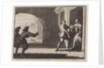 Two men trying to prevent a boy from joining the monastery by Christoph Weigel