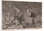 Christ walking on water during a storm on the Sea of Galilee by Pieter Mortier