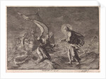 Christ walking on water during a storm on the Sea of Galilee by Pieter Mortier