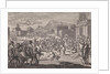 Christ speaks to a crowd on a square by Pieter Mortier