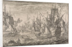 Sea battle between Turkish warships and galleys of the Knights of Malta by Johann David Zunnern