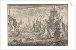 Sea battle between Turkish warships and galleys of the Knights of Malta by Johann David Zunnern
