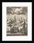 Eight men singing around a table by Jacobus van Hardenberg