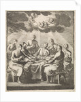 Eight men singing around a table by Jacobus van Hardenberg