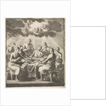 Eight men singing around a table by Jacobus van Hardenberg