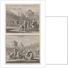 Early Christian martyrs in a Roman arena and Early Christian martyrs who are being slaughtered in an arena by Barent Visscher