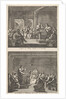 Early Christian community listening to a reading from the Bible and Early Christian community listens to a sermon by Jacobus van Hardenberg