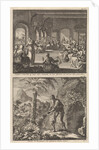 Early Christian community of women working in their monastery and St. Paul the Hermit by Jacobus van Hardenberg