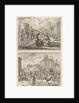 Beheading of a Christian in Rome and Saint Agnes who is protected by a bird by Jacobus van Hardenberg