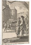Procession with a jester in the foreground by Jan Claesz ten Hoorn