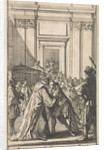 King Louis XIV greet Cardinal Mazarin by Boudewijn van der Aa