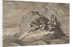 Sad state of seven sailors from the ship The Karseboom, wrecked at Halmstad by Pieter van der Aa I