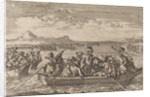Waldensians chased from Savoy crossing the Lake Geneva in boats back to their country by Anonymous
